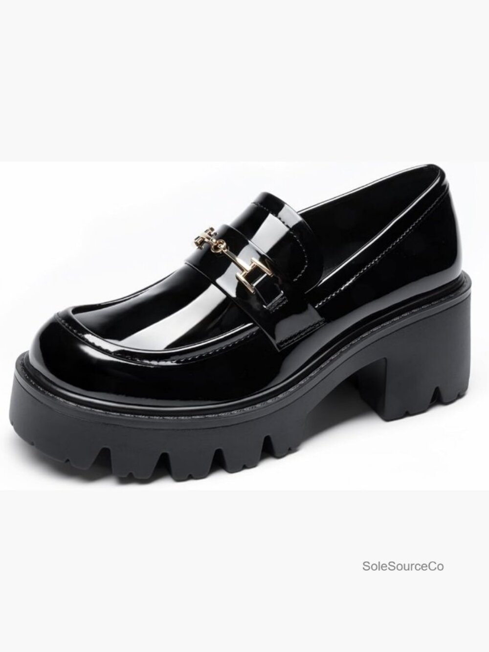 Chunky Platform Loafers Lug Sole Slip On Dress Office Shoes Memory Foam